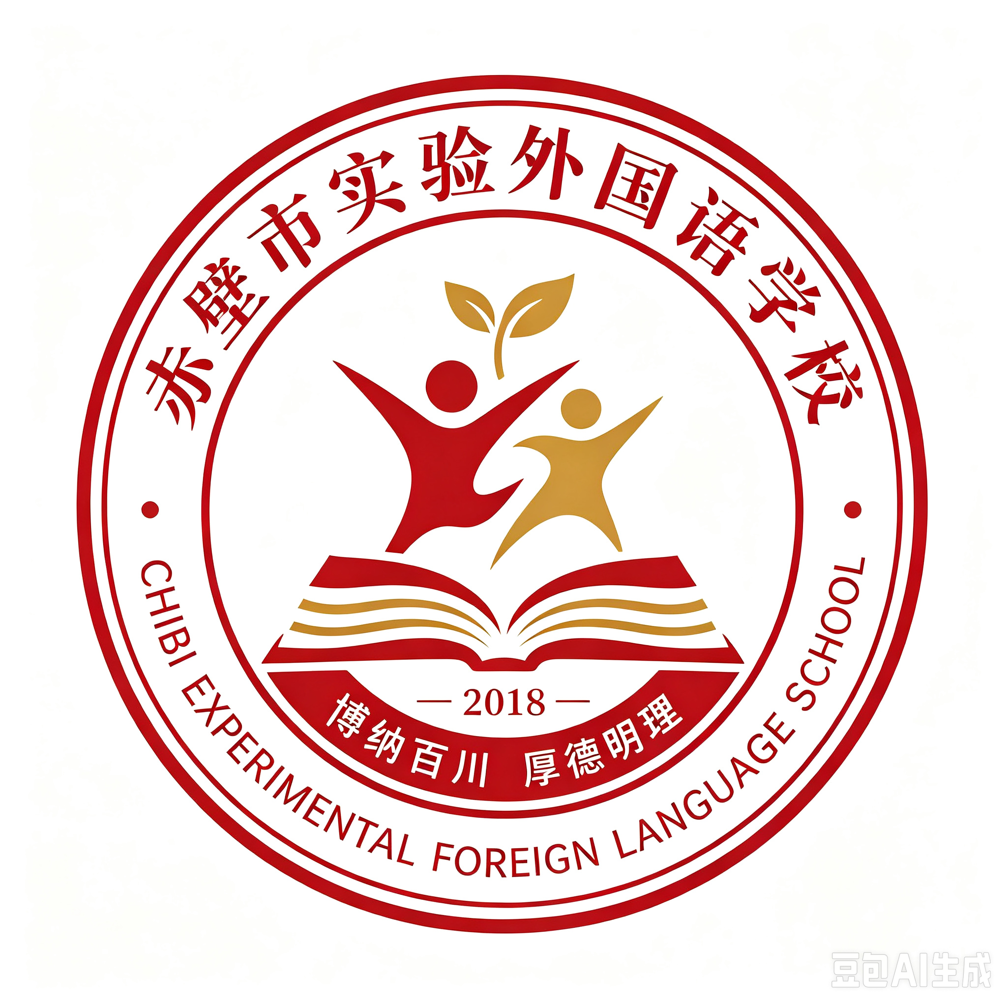 赤壁市实验外国语学校标志